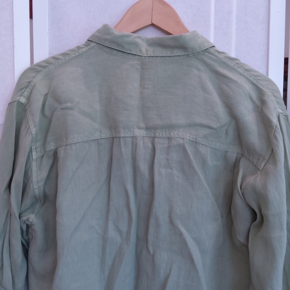 120% Lino green linen shirt EU size 42 - Picture 4 of 10